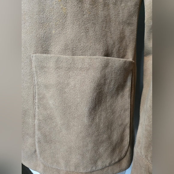 Vintage Camel Brown Faux Suede Blazer Jacket Size 10 80s/90s Retro Style - Picture 7 of 8